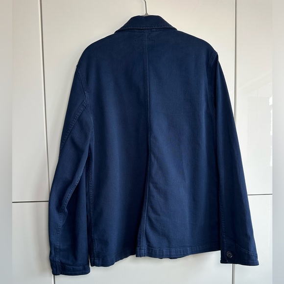 Quince Women's Organic Stretch Chore Jacket in Navy Blue Shacket Twill Medium - Picture 5 of 8